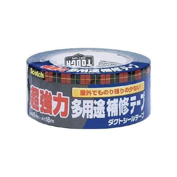 ds-(まとめ) 3M スコッチ 超強力 多用途補修テープ 48mm×18m ダークグレー DUCT-NR18 1巻 〔×5セット〕