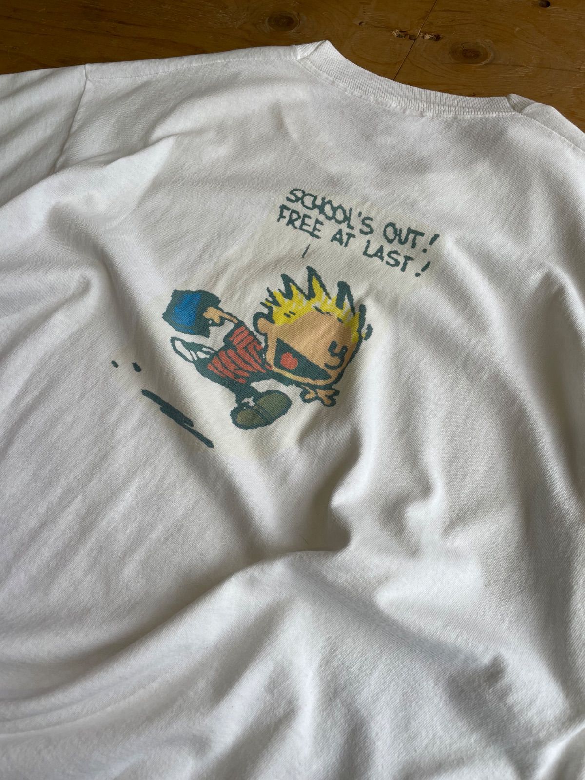 1990's Calvin and Hobbes　T-Shirt　SIZE : XL　90年代　Tシャツ　フルーツオブザルーム　カルビンとホッブス　キャラT