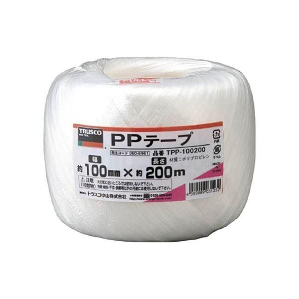 ds-(まとめ) TRUSCO PPテープ 100mm×200m 白 TPP-100200 1巻 〔×20セット〕 14,653円