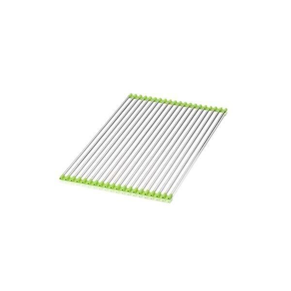 ds-水切りラック キッチン用品 幅57.4×奥行33cm グリーン KS-2764 スノコロロ ふきん スポンジ 食器 野菜 洗い物 流し台 シンク