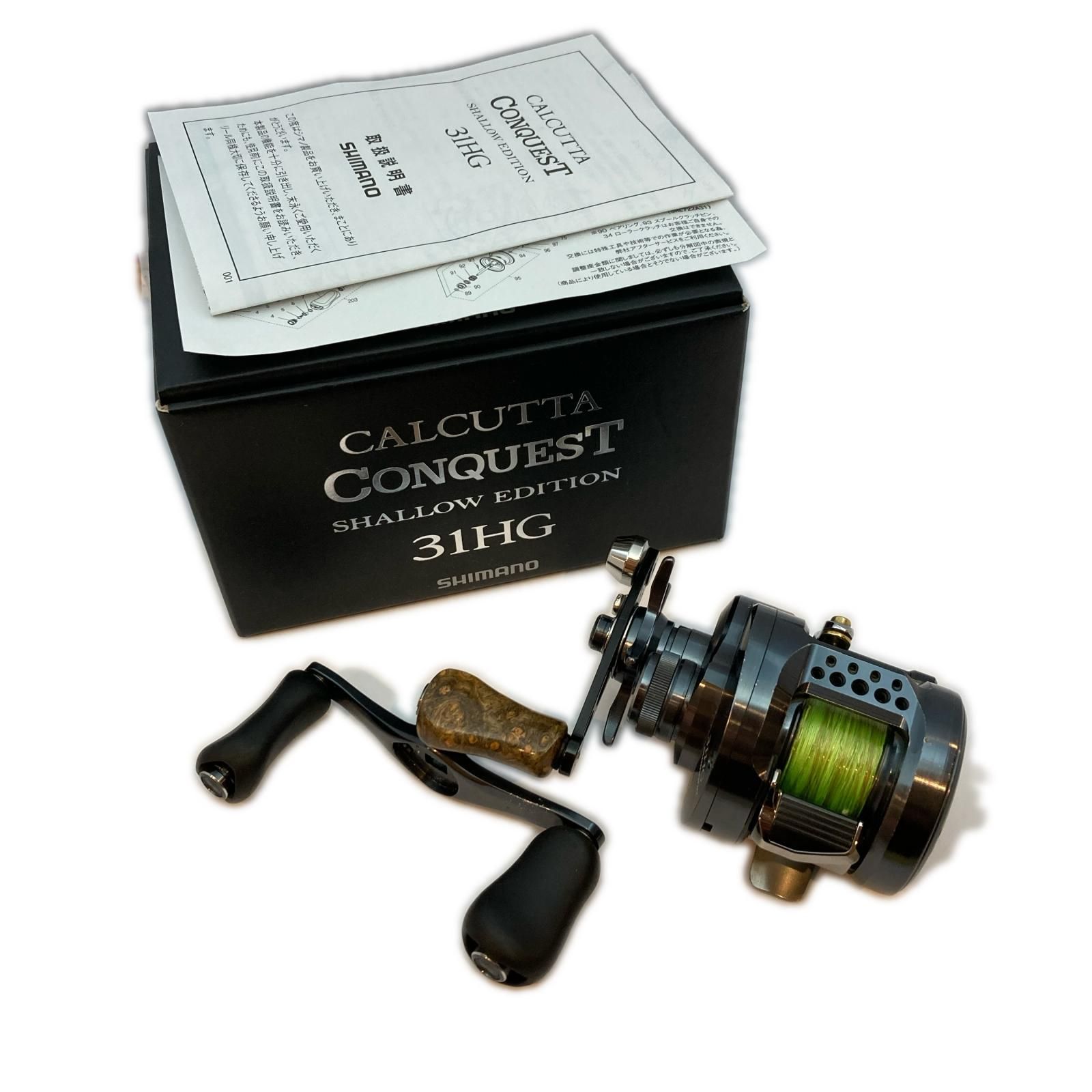 SHIMANO シマノ ベイトリール 24カルカッタコンクエスト シャローエディション 31HG キズ有 NSクラフトハンドル、ハンドルノブ花梨 046741 41,113円