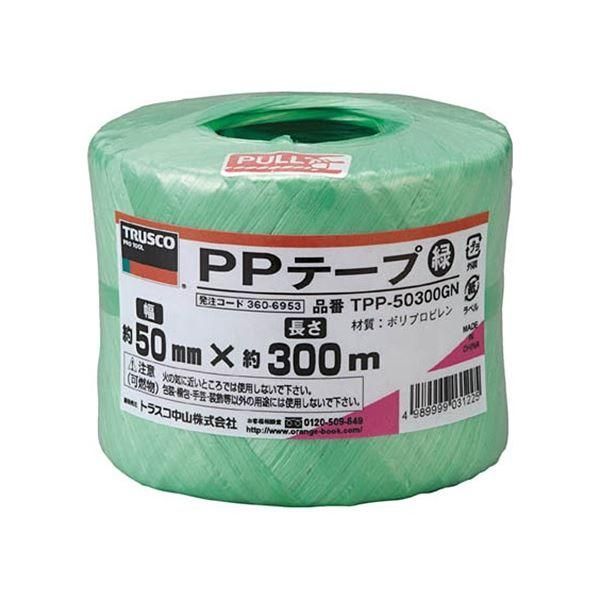 ds-(まとめ) TRUSCO PPテープ 50mm×300m 緑 TPP-50300GN 1巻 〔×10セット〕