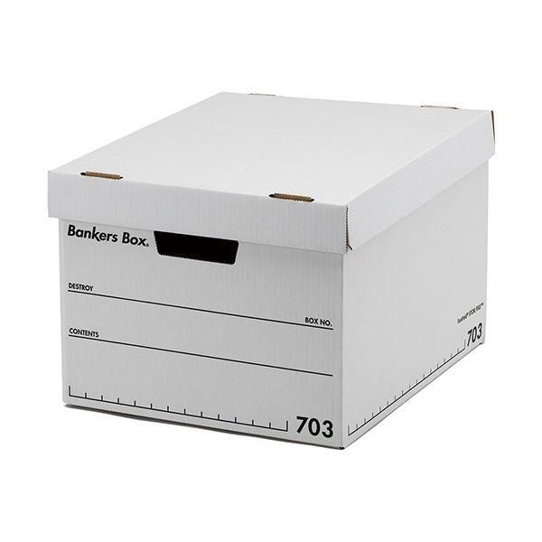 ds-フェローズ バンカーズボックス 703sボックス A4 ふた付 ホワイト/ブラック 1005901 1セット(15個:3個×5パック)