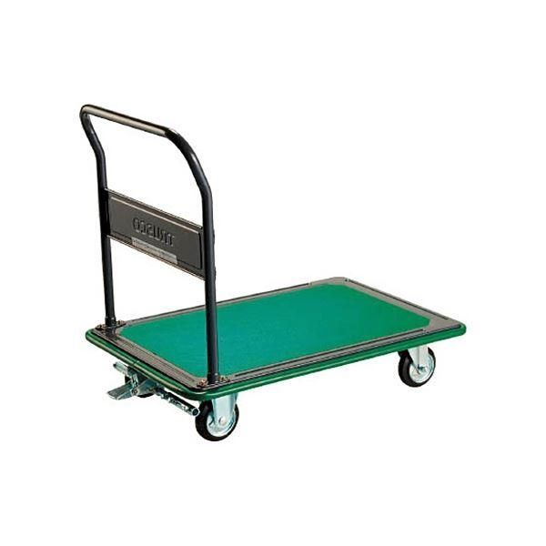 ds-TRUSCO 固定ハンドルタイプ プレス製運搬車 200kg ブレーキ付 116SEBN 1台 組立品