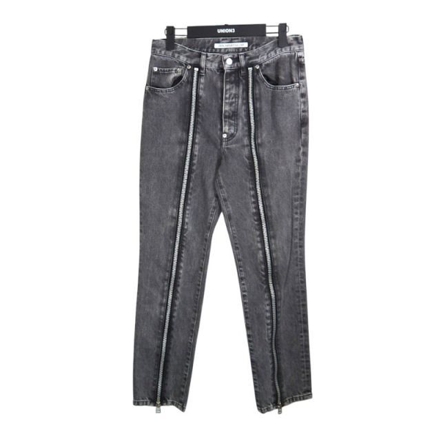 JOHN LAWRENCE SULLIVAN BLEACHED DENIM ZIPPED PANTS BLACK サイズ46 2A023-0321-56 ジョンローレンサリバン ブリーチド デニム ジップ パンツ ボトムス 大名店 15,246円