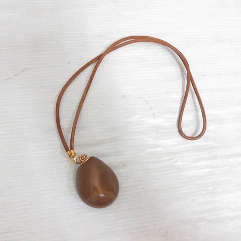 エルメス HERMES ネックレス ストーン ブラウン アクセサリー HERMES