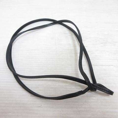 エルメス HERMES ラニエール レザー チョーカー ネックレス ブレスレット 革紐 約88cm ブラック 黒 アクセサリーネックレス