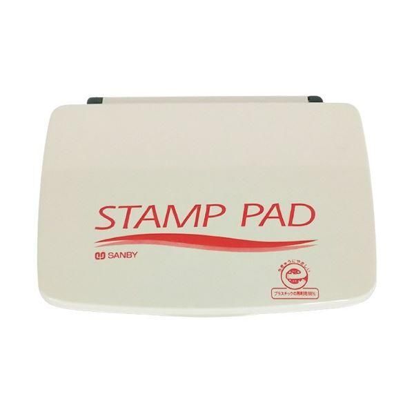 ds-(まとめ) サンビー スタンプ台 顔料系 中型 赤 SA-21 1個 〔×5セット〕