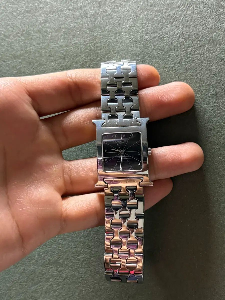 エルメス Hウォッチ スチール メンズ ラージ L