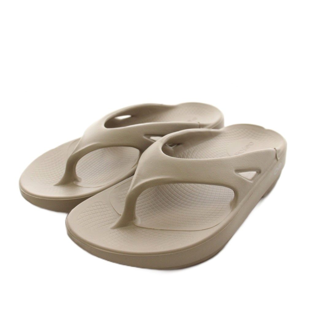 OOFOS ベージュ 厚底トングサンダル ウーフォス OOFOS トングサンダル 37 ベージュ /AN - メルカリ