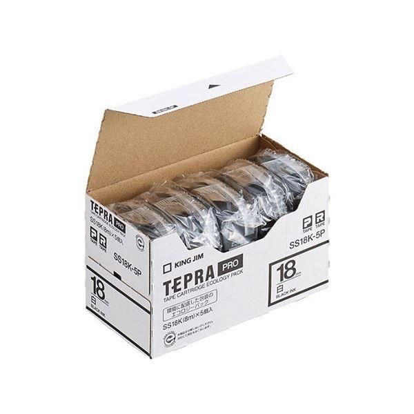 ds-キングジム(KING JIM) テプラPROテープエコパック 18mm 白ラベル 5個入 SS18K-5P 7,672円