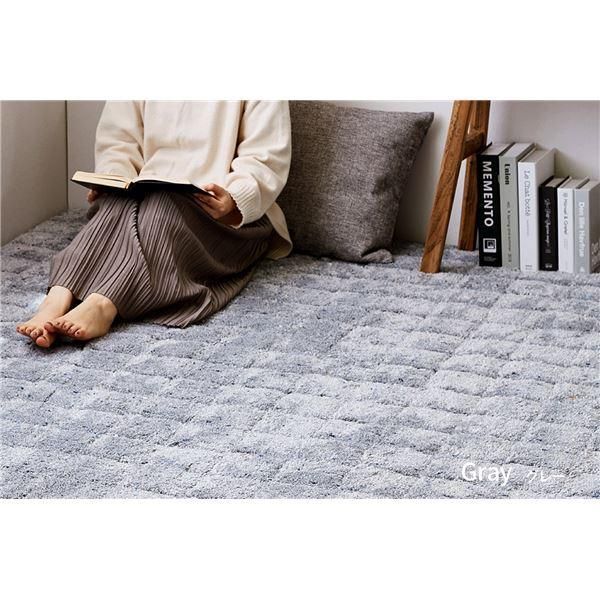 ds-ラグマット 絨毯 約130×190cm グレー 抗菌 防臭 防ダニ ホットカーペット 床暖房対応 日本製 タフトラグ ラローブ リビング