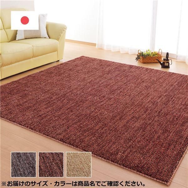 ds-ラグマット 絨毯 約190×240cm ブラウン 日本製 防ダニ 抗菌 防臭 ホットカーペット 床暖房対応 タフトラグ マイス リビング 9,075円