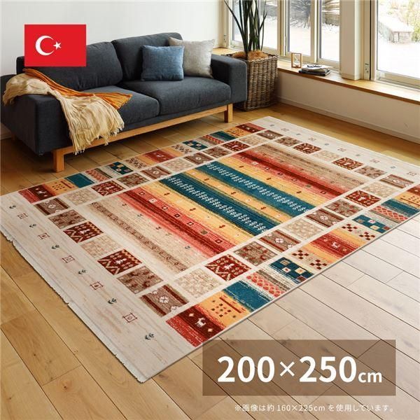 ds-ラグマット 絨毯 約200×250cm トルコ製 折りたたみ ホットカーペット 床暖房可 ウィルトン RAKKAS ヴィフ リビング ダイニング 20,746円