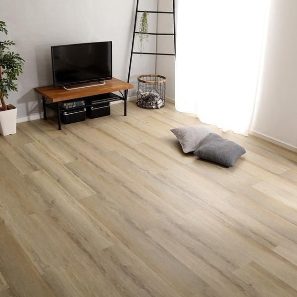 ds-はめこみ式 フロアタイル 約幅122cm シャビーオーク 24枚セット PVC貼 PU加工 Wood Flats ウッドフラッツ DIY 模様替え