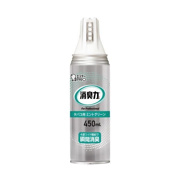 ds-(まとめ) エステー 消臭力 業務用 ワイドスプレー 450mL タバコ用ミントグリーン 〔×10セット〕