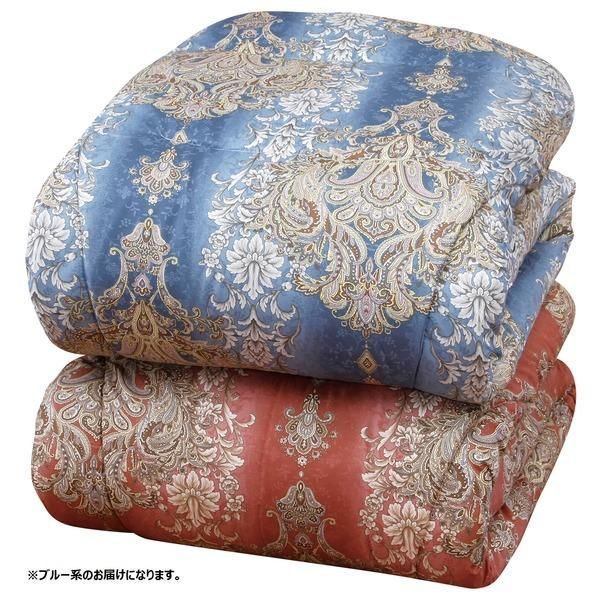 ds-日本製 体にフィット 軽量あったか遠赤掛布団 ダブル ブルー系