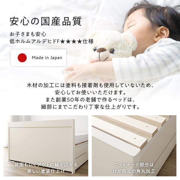 ds-〔組立設置付き〕 収納 ベッド シングル 国産薄型ポケットコイルマットレス付き ブラウン ABB 引き出し 棚付き 宮付き 日本製