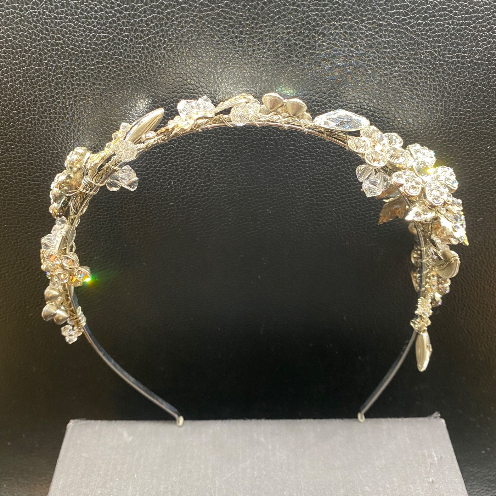 ポリーエドワーズ　Polly Edwards　ブライダル　ヘアアクセ　シルバー クリスタル　花モチーフ ティアラ　カチューシャ　ヘアメイク　イギリス 9,856円