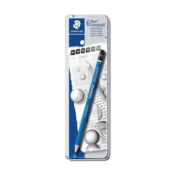 ds-(まとめ) ステッドラー マルス ルモグラフ製図用 高級鉛筆 6硬度セット 100 G6 1セット 〔×5セット〕