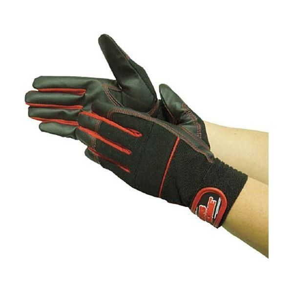 ds-(まとめ) ユニワールド WORKS HOMME 合成皮革手袋 MPファイバー レッド LL 2610-R-LL 1双 〔×5セット〕