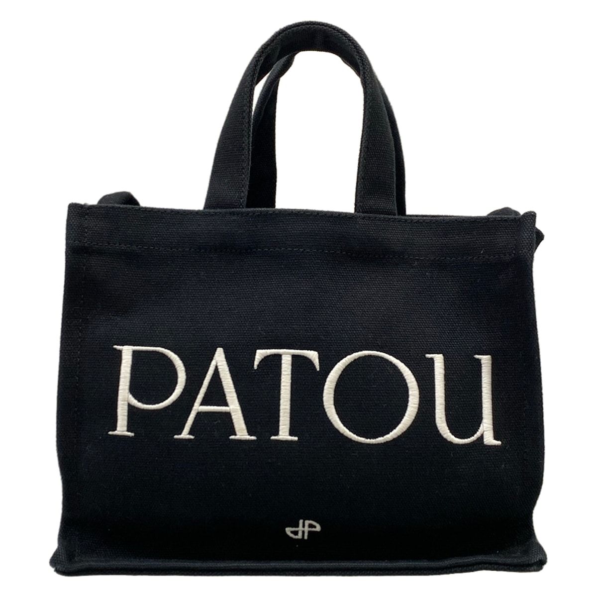PATOU(パトゥ) トートバッグ美品 コットンキャンバス パトゥトート スモール AC0440076999B 黒×白 2way 49,920円