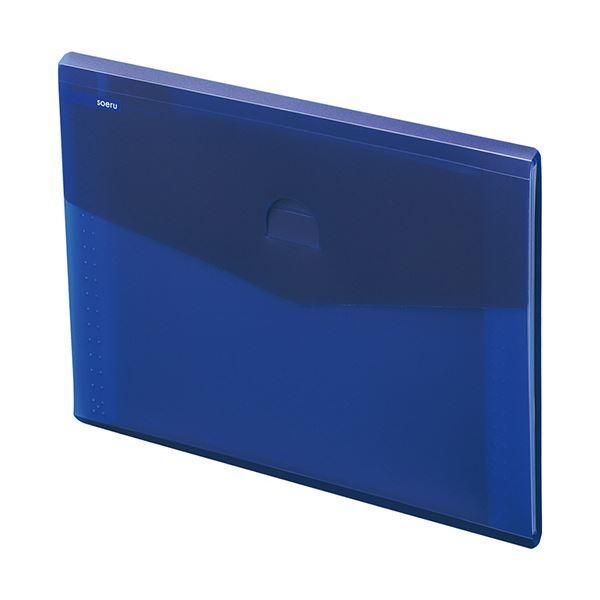 ds-（まとめ）リヒトラブ soeruスリムドキュメントファイル（ヨコ型） A4 6ポケット インディゴブルー A-8700-11 1冊〔×10セット〕