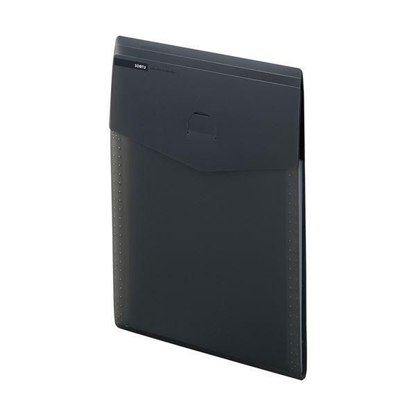 ds-（まとめ）リヒトラブ soeruスリムドキュメントファイル（タテ型） A4 5ポケット スモークブラック A-8710-24 1冊〔×10セット〕