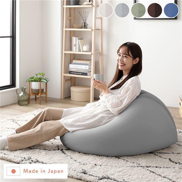 ds-ビーズクッション 単品 グレー 洗えるカバー クッション オットマン STIIBO