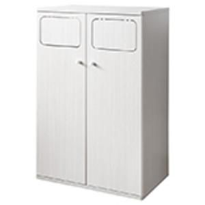 ds-ダストボックス ゴミ箱 幅50cm 45L ホワイト プッシュ扉式 分別 中身が見えない Empro 組立品 キッチン 台所 店舗 ショップ