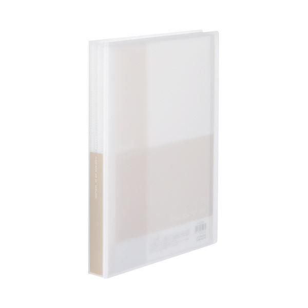 ds-（まとめ）コクヨ クリヤーブック(Glassele) 固定式 A4タテ 60ポケット オフホワイト ラ-GL60W 1冊〔×10セット〕