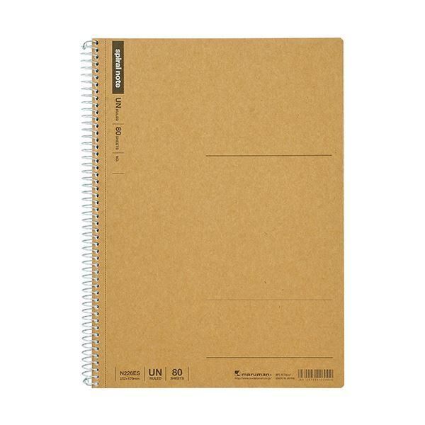 ds-（まとめ）マルマン スパイラルノート ベーシックB5 無地 80枚 N226ES 1セット(5冊)〔×5セット〕
