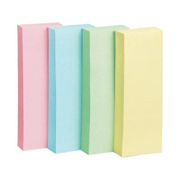 ds-（まとめ）TANOSEE ふせん 75×25mm4色混色1セット(100冊：20冊×5パック)〔×3セット〕