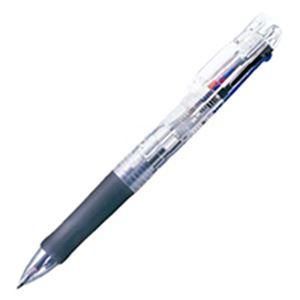 ds-（まとめ）ゼブラ 4色油性ボールペンクリップ-オンG 4C 0.7mm (軸色：透明) B4A3-C 1セット(10本)〔×3セット〕