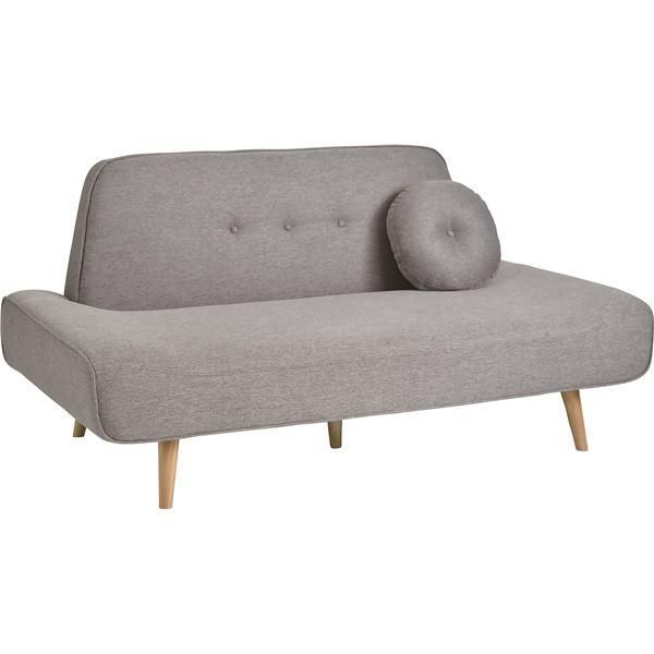 ds-ソファ 幅165cm 2.5P 2人掛け ファブリック 木製脚 クッション付き グレー GY 組立品