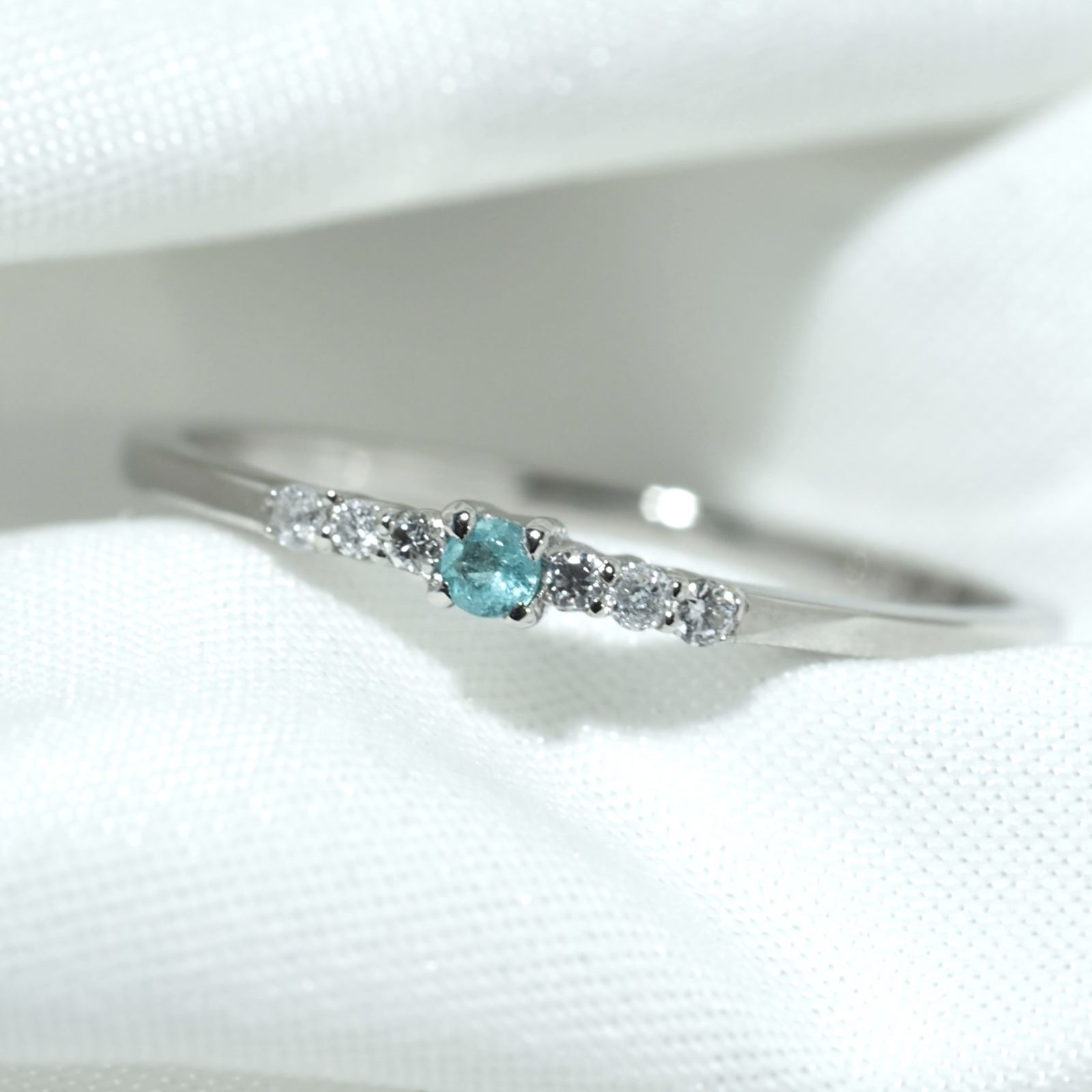 パライバトルマリン ブラジル産 リング 0.03ct D0.048ct pt900 Paraiba Tourmaline 34,450円