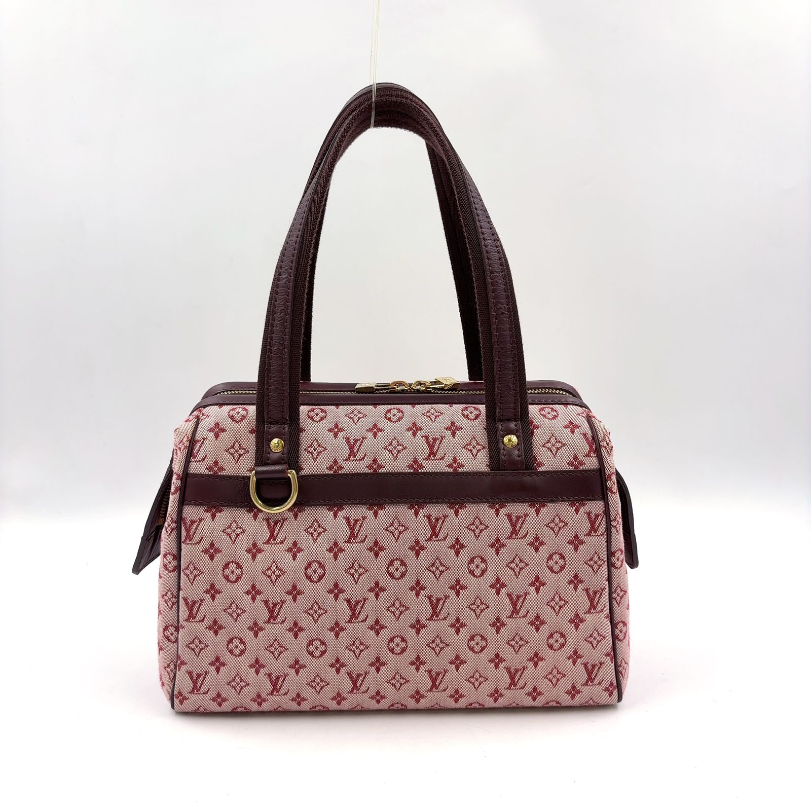 【新着】LOUIS VUITTON ジョセフィーヌPM モノグラムミニ モノグラムミニ スリーズ レザー、キャンバス ボルドー ハンドバッグ ゴールド M92216
