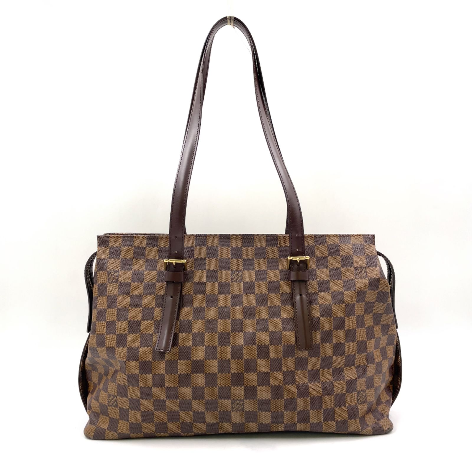 【新着】LOUIS VUITTON チェルシー ダミエエベヌ ダミエエベヌ ショルダーバッグ レザー、PVC ブラック トートバッグ ゴールド N51119 78,197円