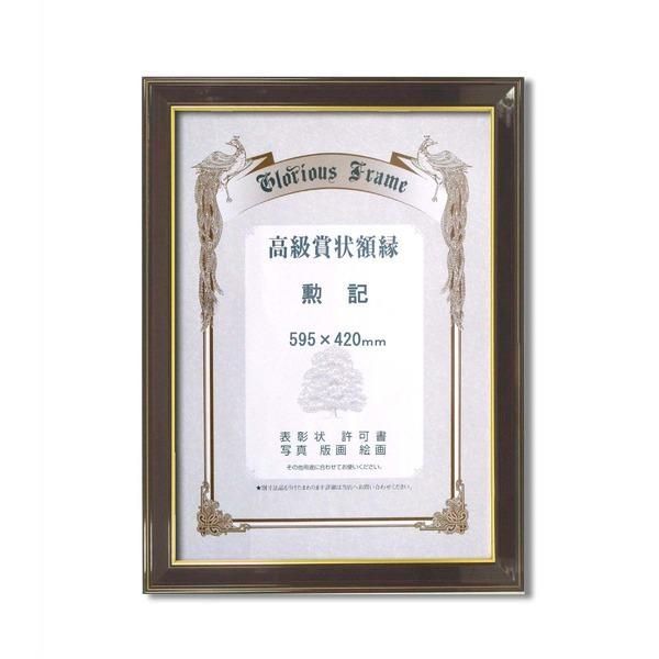 ds-〔 高級 賞状額 〕 樹脂賞状額 光輝 勲記 595×420mm 壁掛けひも 額 額縁 フレーム