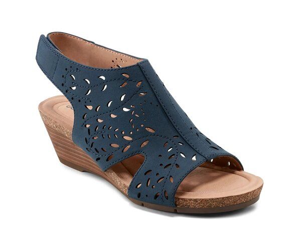アース レディース シューズ サンダル Earth Halin Wedge Sandal Blue ブルー