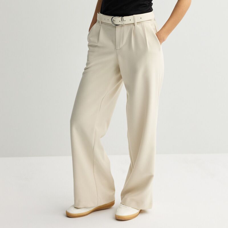 エスオー レディース ボトムス カジュアルパンツ ワイドレッグ ローライズ Juniors SO Low Rise Wide Leg Trousers Bone