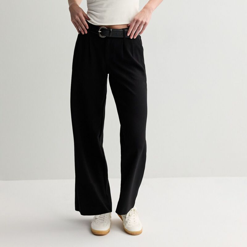 エスオー レディース ボトムス カジュアルパンツ ワイドレッグ ローライズ Juniors SO Low Rise Wide Leg Trousers Black ブラック