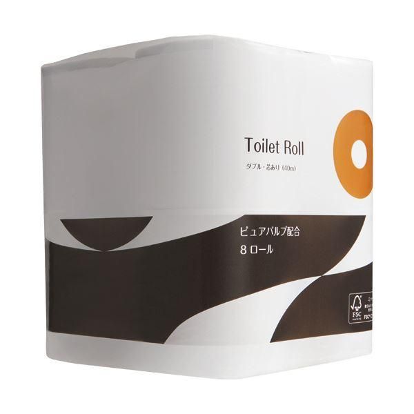 ds-TANOSEE トイレットペーパーパルプブレンド ダブル 芯あり 40m 1セット(96ロール:8ロール×12パック)
