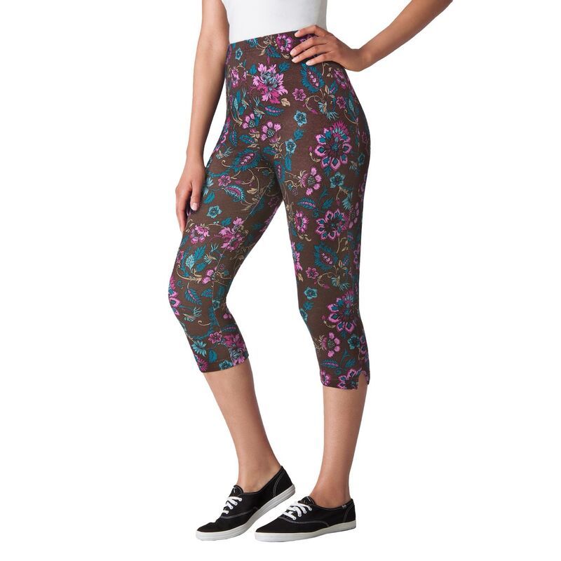 ウーマン ウィズイン レディース ボトムス カジュアルパンツ プラスサイズ プリント コットン キャップ Woman Within Plusize Stretch Cotton Printed Cap