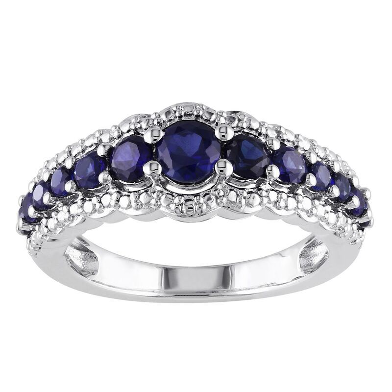 ステラ グレース レディース アクセサリー リング Stella Grace Sterling Silver LabCreated Blue Sapphire Graduated Ring Sterl