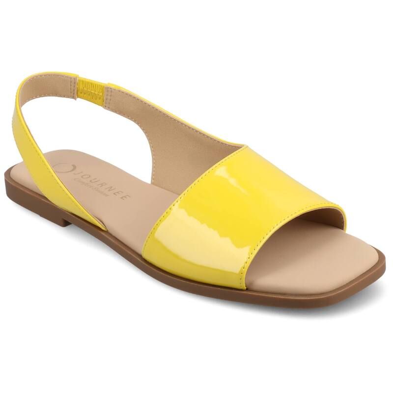 ジャーニー レディース シューズ サンダル Journee Brinsley Slingback Croco Texture Womens Flat Sandals Mango