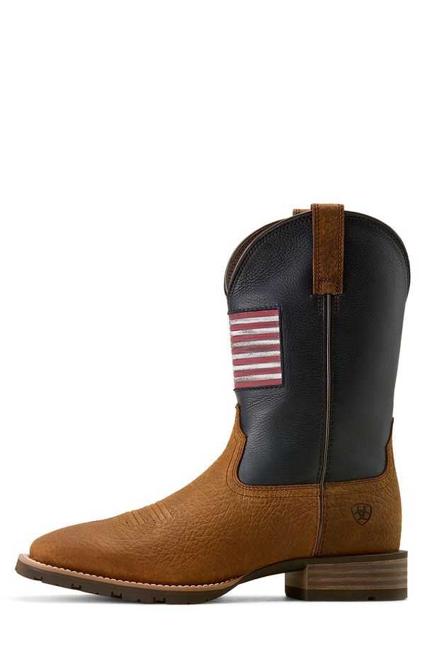 アリアト メンズ シューズ ブーツ・レインブーツ Ariat Hybrid Rancher Patriot Wide Square Toe Cowboy Boot Brown ブラウン