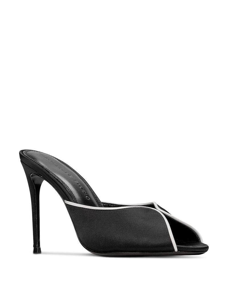 ブラックスエードスタジオ レディース シューズ パンプス Black Suede Studio Womens Open Toe Pumps Black Satin ブラック 61,490円