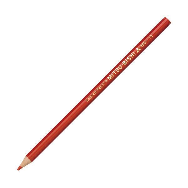ds-（まとめ） 三菱鉛筆 色鉛筆880級 朱色K880.16 1ダース（12本） 〔×10セット〕