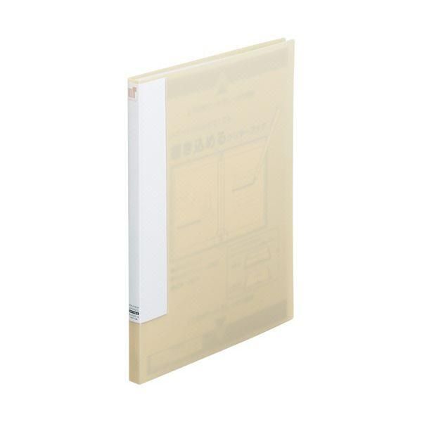 ds-(まとめ) リヒトラブ CUBE FIZZ書き込めるクリヤーブック A4タテ 20ポケット ベージュ N-6005-16 1冊 〔×10セット〕